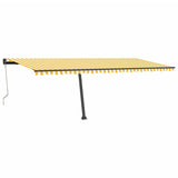 VidaXL Luifel vrijstaand automatisch 600x350 cm geel en wit