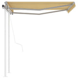 VidaXL Luifel automatisch uittrekbaar met palen 3x2,5 m geel en wit