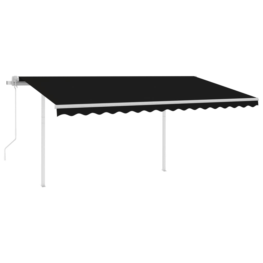 VidaXL Luifel automatisch met LED en windsensor 4x3 m antracietkleurig
