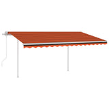 VidaXL Luifel automatisch met LED en windsensor 4x3 m oranje en bruin
