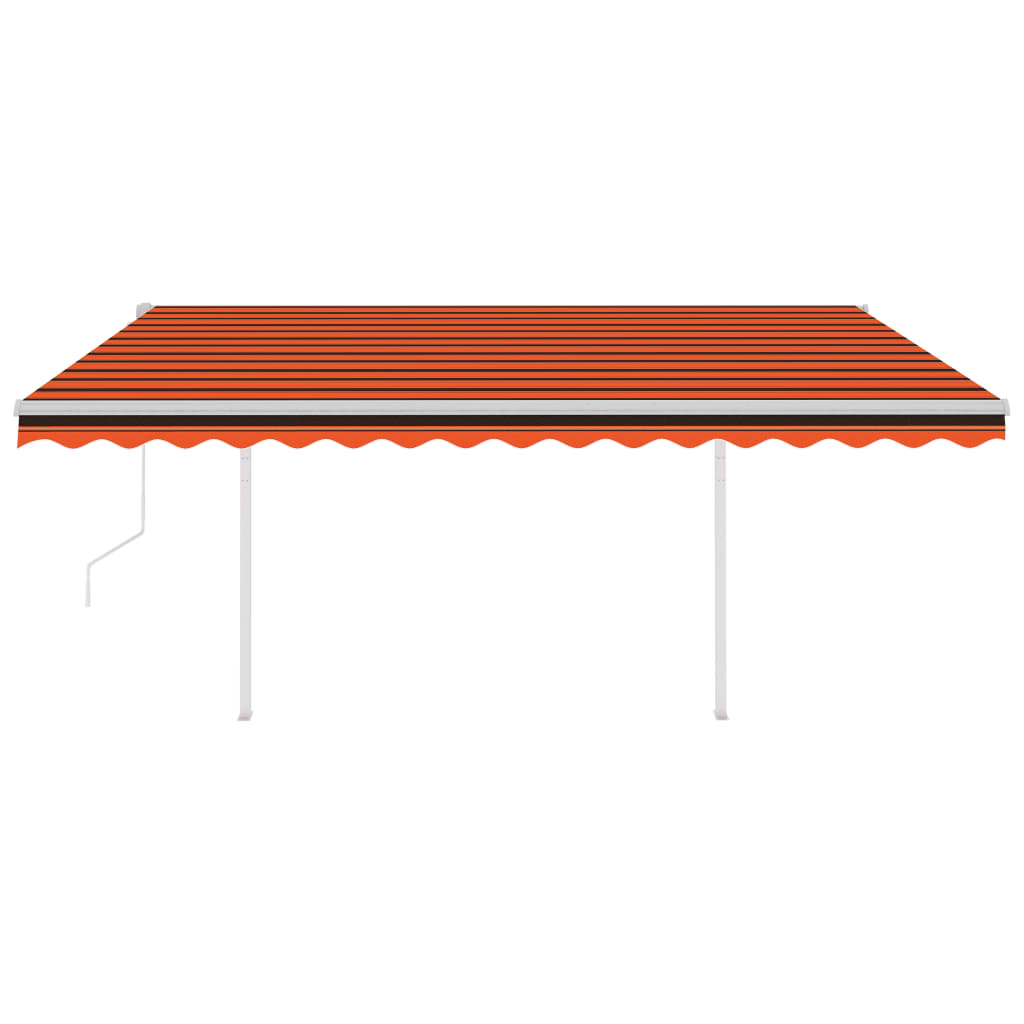 VidaXL Luifel automatisch met LED en windsensor 4x3 m oranje en bruin