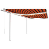 VidaXL Luifel automatisch met LED en windsensor 4,5x3 m oranje bruin