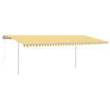 VidaXL Luifel automatisch met LED en windsensor 6x3 m geel en wit