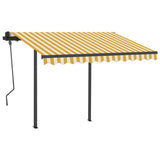 VidaXL Luifel automatisch met LED en windsensor 3,5x2,5 m geel en wit
