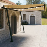 VidaXL Luifel automatisch met LED en windsensor 4x3 m geel en wit