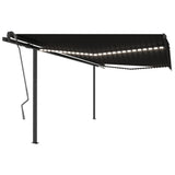 VidaXL Luifel automatisch met LED en windsensor 4,5x3 m antracietkleur