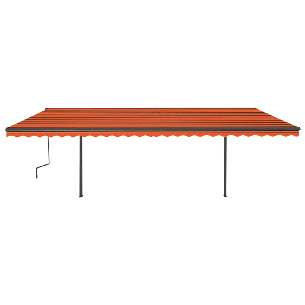 VidaXL Luifel handmatig uittrekbaar met LED 6x3 m oranje en bruin