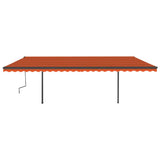 VidaXL Luifel automatisch uittrekbaar met palen 6x3 m oranje en bruin
