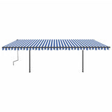 VidaXL Luifel automatisch met LED en windsensor 6x3 m blauw en wit
