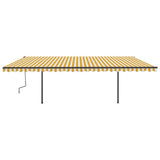 VidaXL Luifel automatisch met LED en windsensor 6x3 m geel en wit