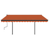 VidaXL Luifel handmatig uittrekbaar met LED 4,5x3,5 m oranje en bruin