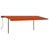 VidaXL Luifel automatisch uittrekbaar met palen 6x3,5 m oranje bruin