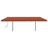 VidaXL Luifel automatisch uittrekbaar met palen 6x3,5 m oranje bruin