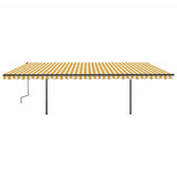 VidaXL Luifel automatisch met LED en windsensor 6x3,5 m geel en wit
