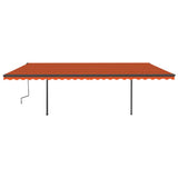VidaXL Luifel automatisch met LED en windsensor 6x3,5 m oranje bruin