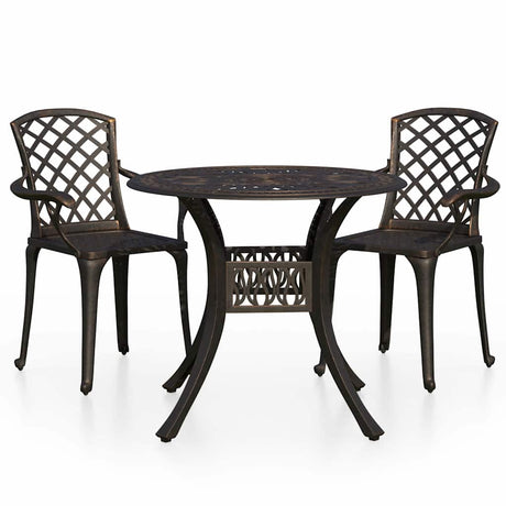 Vidaxl 3-delige bistroset gietaluminium bronskleurig