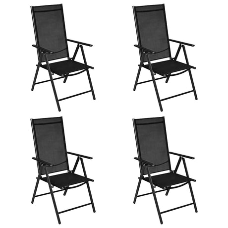Vidaxl 5-delige tuinset aluminium en textileen zwart