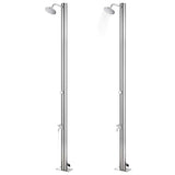 Vidaxl buitendouche met bruine basis 220 cm roestvrij staal