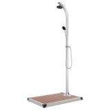 Vidaxl buitendouche met bruine basis 220 cm aluminium