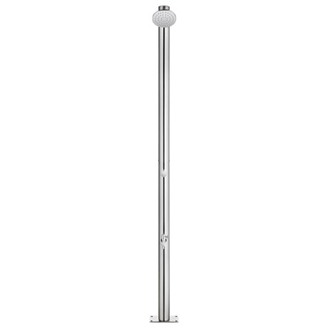 Vidaxl buitendouche met grijze basis 220 cm roestvrij staal