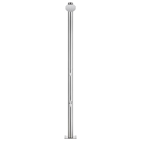 Vidaxl buitendouche met bruine basis 220 cm roestvrij staal
