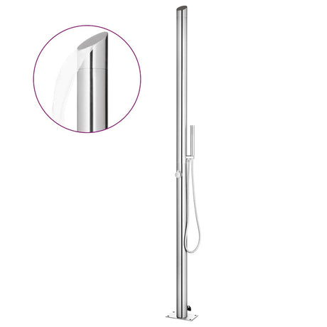 Vidaxl buitendouche met bruine basis 225 cm roestvrij staal