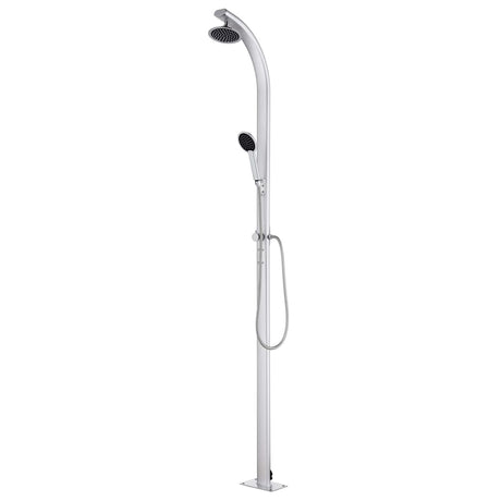Vidaxl buitendouche met grijze basis 220 cm aluminium