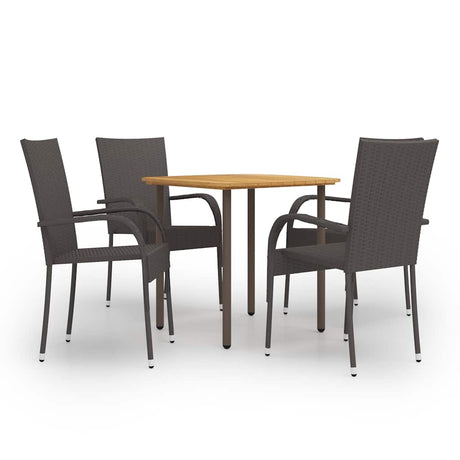 Vidaxl 5-delige tuinset poly rattan bruin