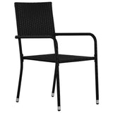 Vidaxl 3-delige tuinset poly rattan zwart