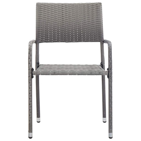 Vidaxl 3-delige tuinset poly rattan grijs