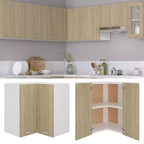 Vidaxl hanghoekkast lyon 57x57x60 cm bewerkt hout sonoma eikenkleurig