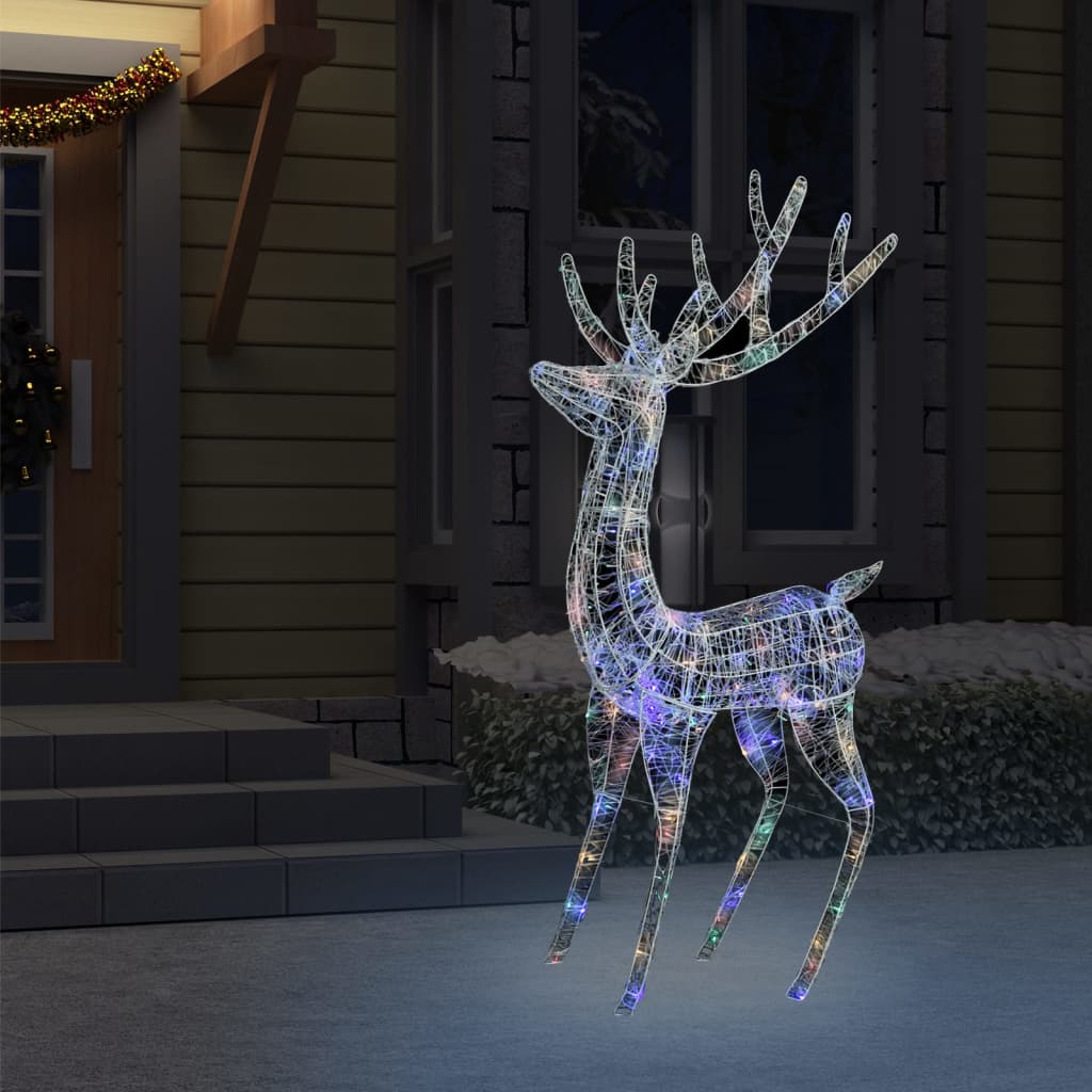 Vidaxl kerstdecoratie rendier 250 led's meerkleurig 180 cm acryl