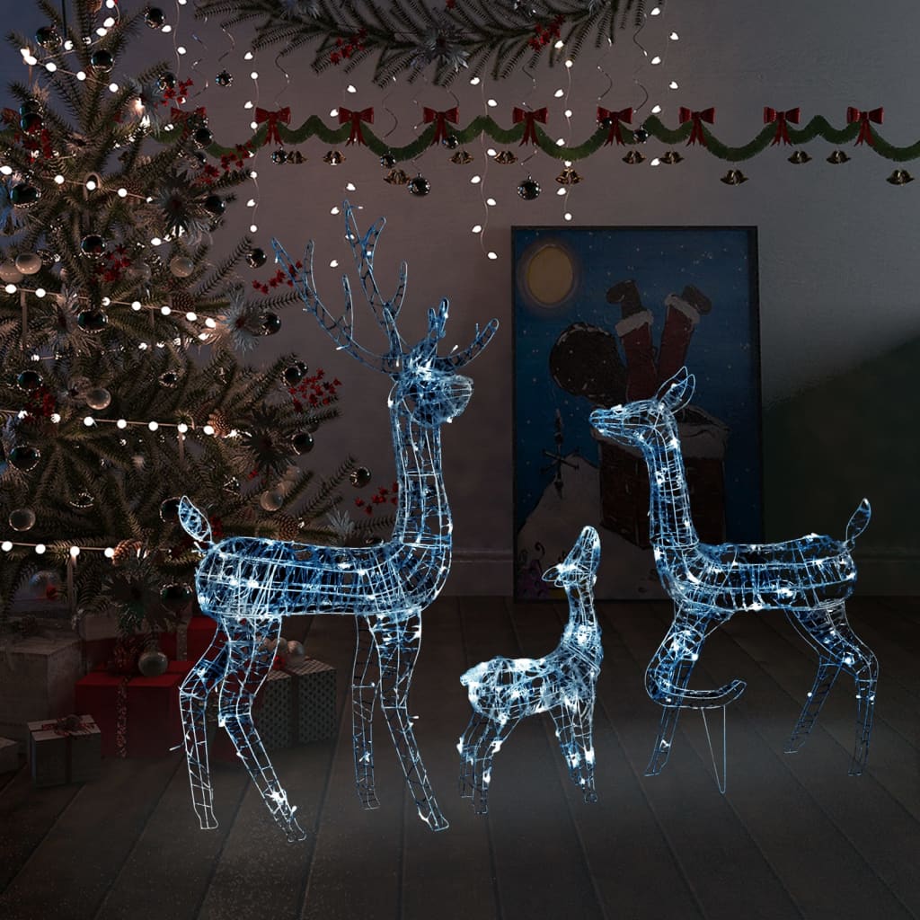 Vidaxl kerstversiering rendierfamilie 300 led's koudwit acryl