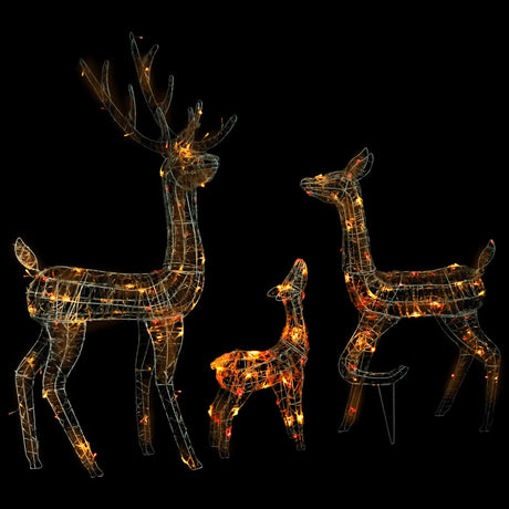 VidaXL Kerstversiering rendierfamilie 300 LED's meerkleurig acryl