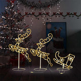 Vidaxl kerstdecoratie rendieren en slee 260x21x87 cm acryl warmwit