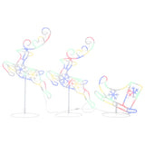 Vidaxl kerstdecoratie rendieren en slee 260x21x87 cm acryl meerkleurig
