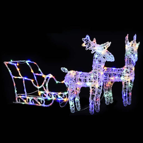 Vidaxl kerstversiering rendieren en slee 160 led's 130 cm acryl