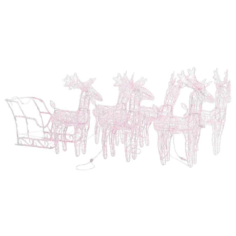 Vidaxl kerstdecoratie rendieren en slee 280x28x55 cm acryl