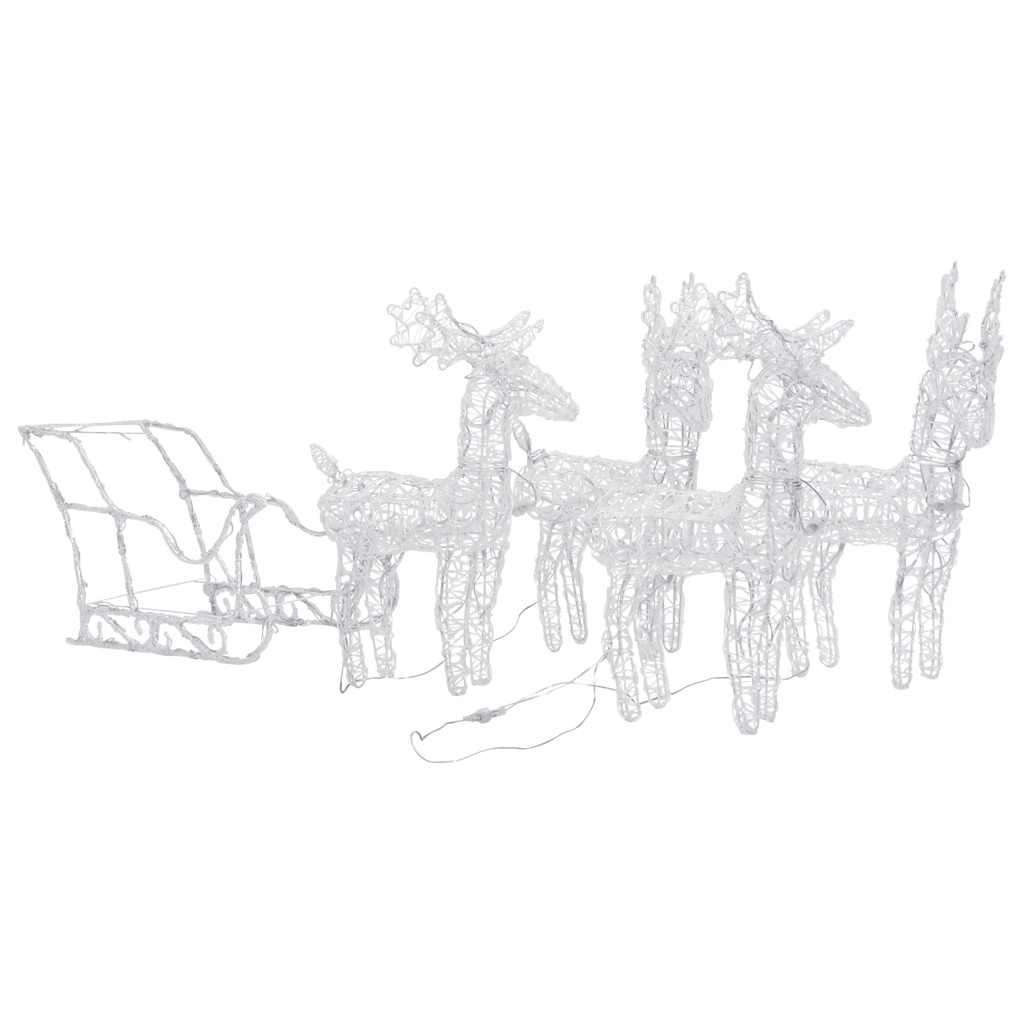 Vidaxl kerstdecoratie rendieren en slee 280x28x55 cm acryl