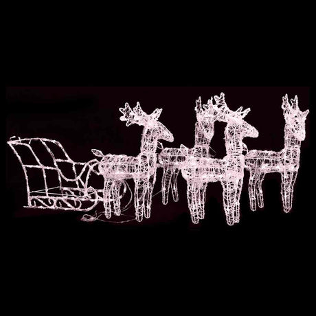 Vidaxl kerstdecoratie rendieren en slee 280x28x55 cm acryl