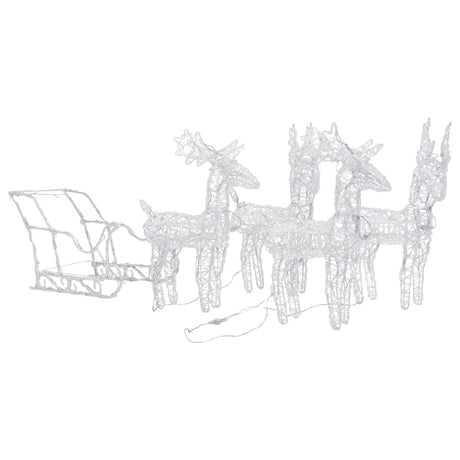 Vidaxl kerstdecoratie rendieren en slee 280x28x55 cm acryl
