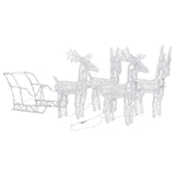Vidaxl kerstdecoratie rendieren en slee 280x28x55 cm acryl