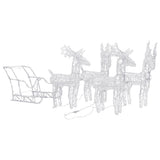 VidaXL Kerstdecoratie rendieren en slee 280x28x55 cm acryl