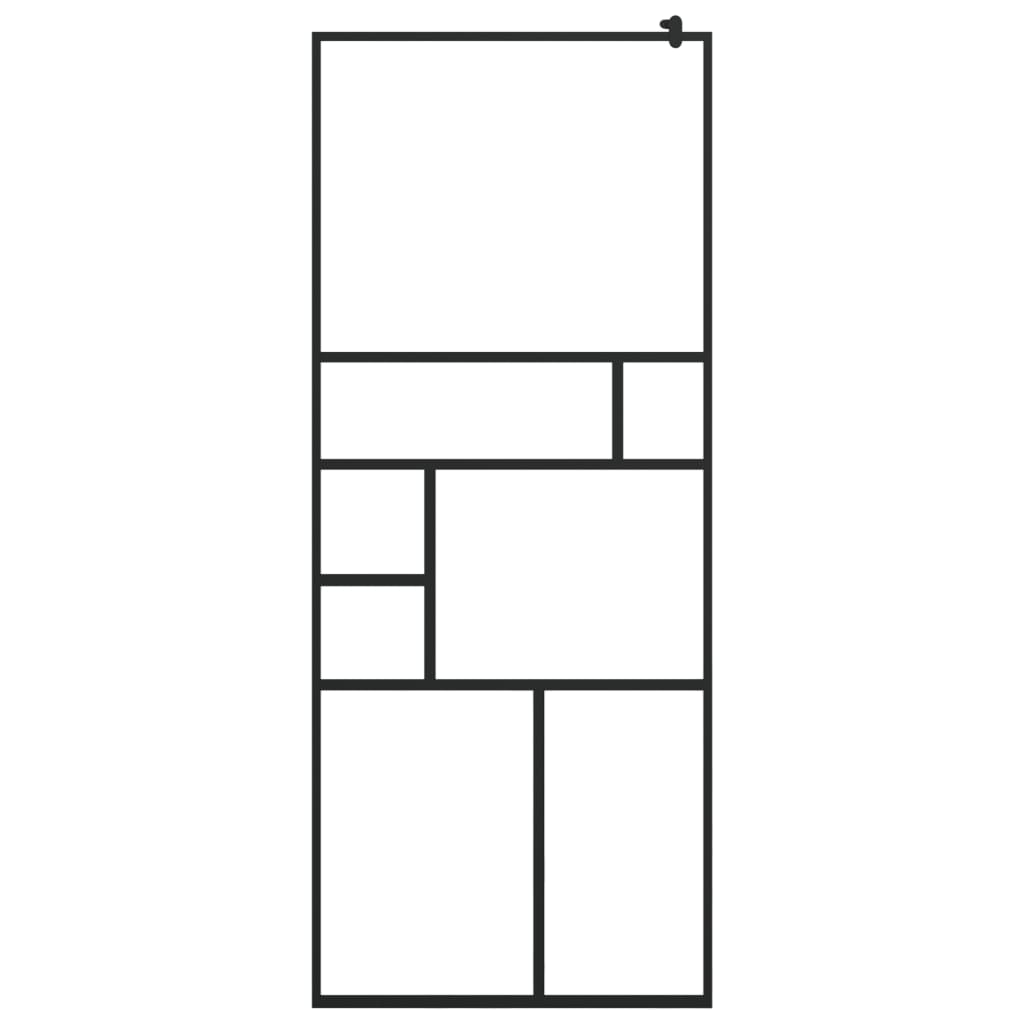 Vidaxl inloopdouchewand 80x195 cm esg-glas transparant en zwart