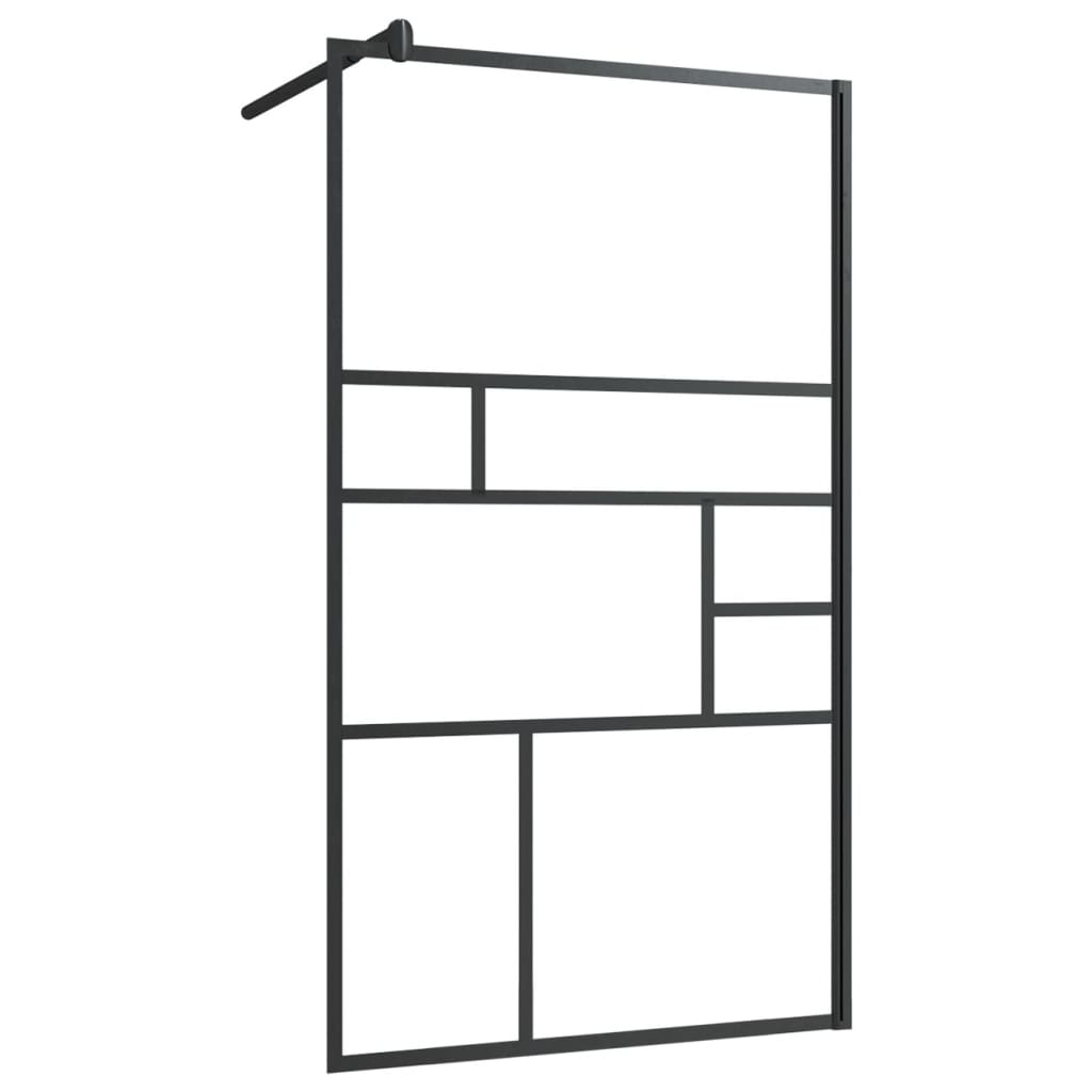 Vidaxl inloopdouchewand 90x195 cm esg-glas transparant en zwart