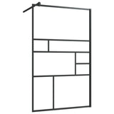 Vidaxl inloopdouchewand 100x195 cm esg-glas transparant en zwart