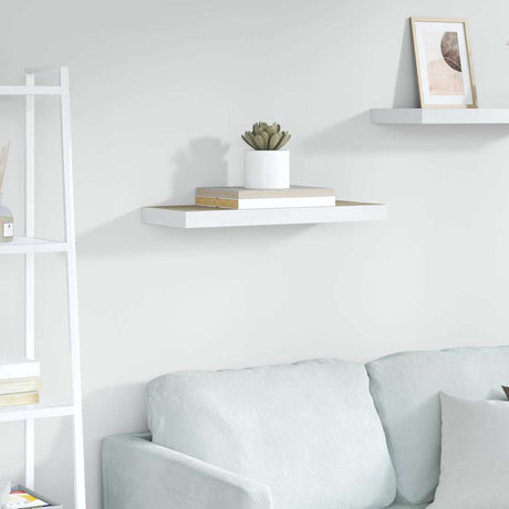 Vidaxl wandschap zwevend 60x23,5x3,8 cm mdf eikenkleurig en wit