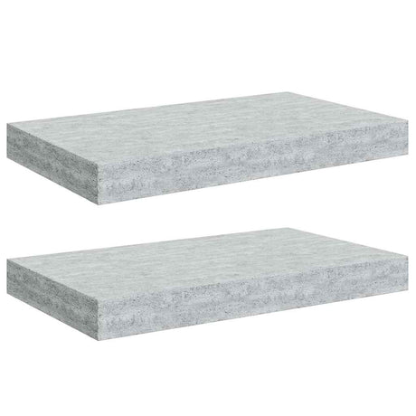 Vidaxl wandschappen 2 st zwevend 40x23x3,8 cm mdf betongrijs