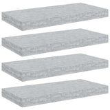 Vidaxl wandschappen zwevend 4 st 50x23x3,8 cm mdf betongrijs
