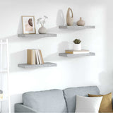 Vidaxl wandschappen zwevend 4 st 50x23x3,8 cm mdf betongrijs